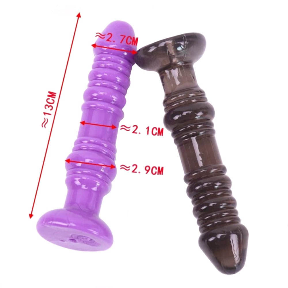 Displaying an image of Threaded Mini Silicone Jelly 5 Inch Slim Anal Dildo providing smooth jelly sensations for intense pleasure.