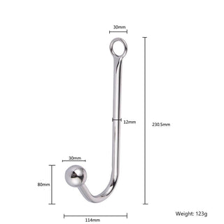 Beaded Stainless Steel Fetish Anal Hook, easy to clean with mild soap and warm water.
