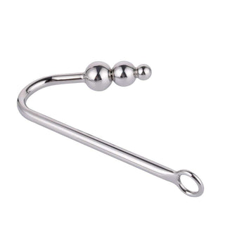 Image of Beaded Stainless Steel Fetish Anal Hook, waterproof and chemical-free for safe use.