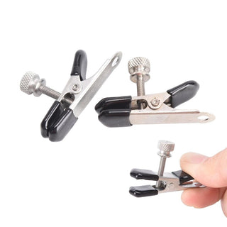 Check out an image of Adjustable Metal Nipple Clamps, fully adjustable with screws for personalized intensity.