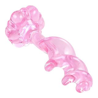 Pink Twirling Tower Prostate Stimulator Glass Anal Plug For Men 4.33" Long