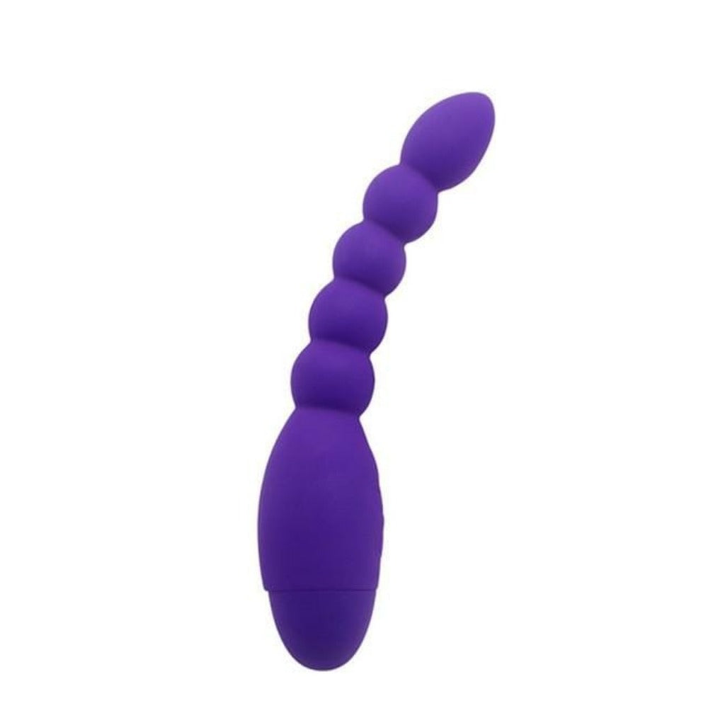 Pictured here is an image of the flexible handle and vibrating beads of the Hypoallergenic Vibrating Beads for versatile positions.