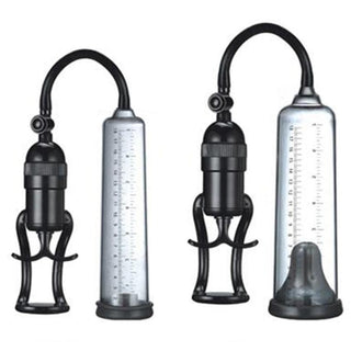 Ultimate Trigger Controlled Penis Enlarger Vacuum Pump - Transparent tube with black pump design.