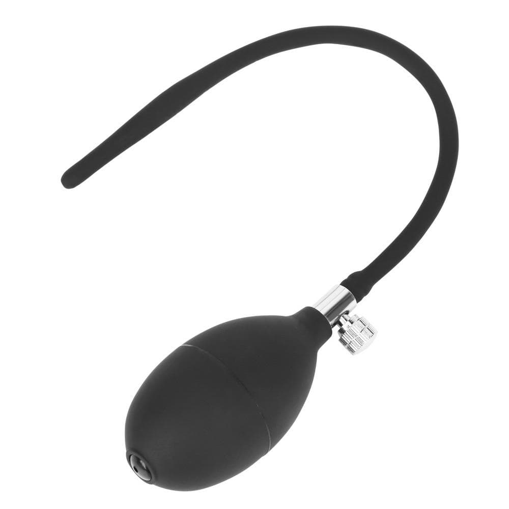 Black Inflatable Penis Plug Sex Toy For Men