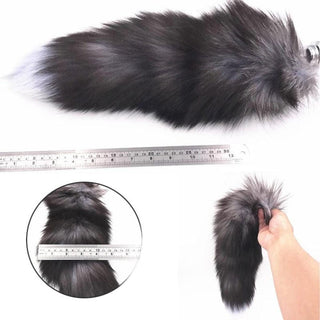 Realistic Animal Metallic Cat Fox Tail Plug with a faux fur tail made from the finest materials for a realistic appearance and feel.