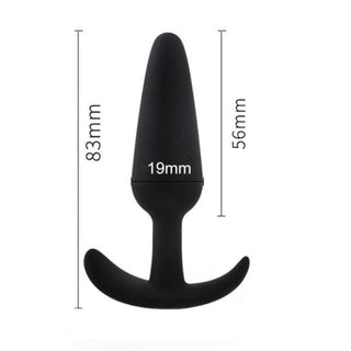 This is an image of Sai-Shaped Black Silicone Butt Plug Men, made from clinically tested silicone for a smooth and safe experience.