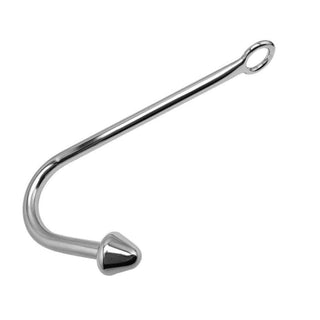 You are looking at an image of Cone-Shaped Bead Metal Anal Hook 9.84 Inches Long for BDSM play.