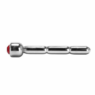 Here is an image of Thick Jewelled Penis Plug, crafted from high-quality stainless steel with a bejewelled end for added luxury.