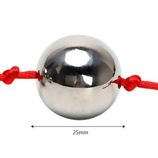 A visual depiction of the unique sensations provided by the 0.98-inch diameter silver anal beads.