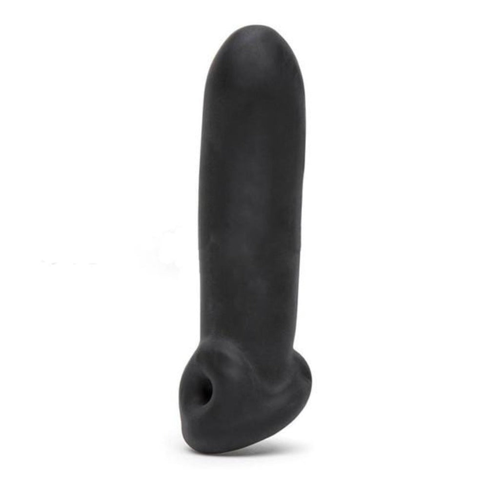 Take a look at an image of Full Coverage Thick Silicone Penis Sleeve Cock Extender crafted from hypoallergenic silicone for safe and comfortable use.