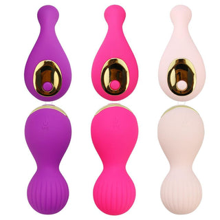 This is an image of Waterproof Remote Control Kegel Balls in chic light pink color, with ten vibration frequencies for enhanced intimacy.