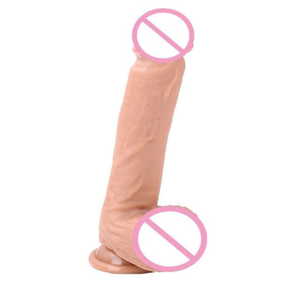 Image of Naughty Beaver 8 Inch Silicone Dildo showcasing its 1.7-inch thick shaft for deep penetration.