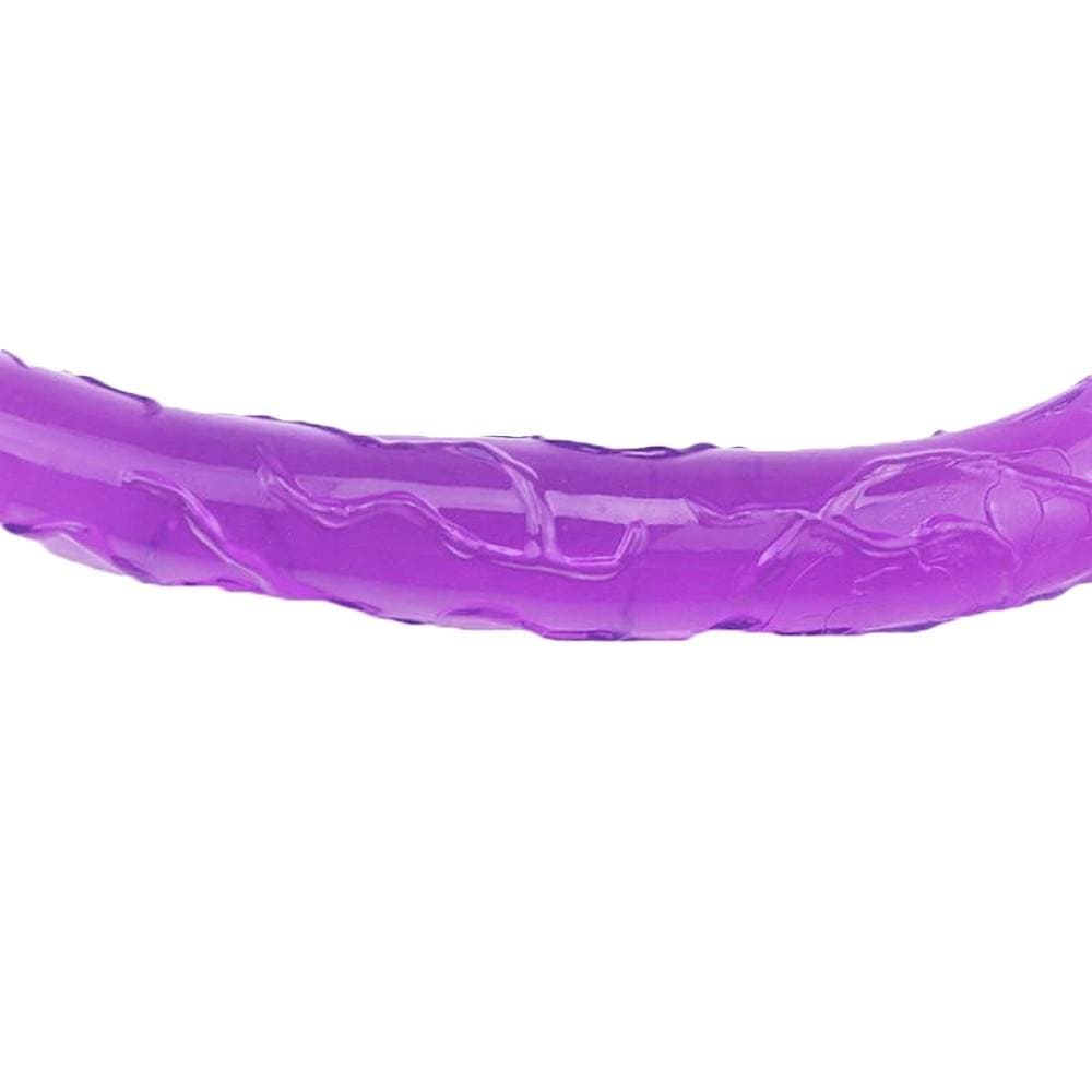 This is an image of Flexible Jelly 17 Inch Long Double Sided Anal Plug in a U shape for versatile play.