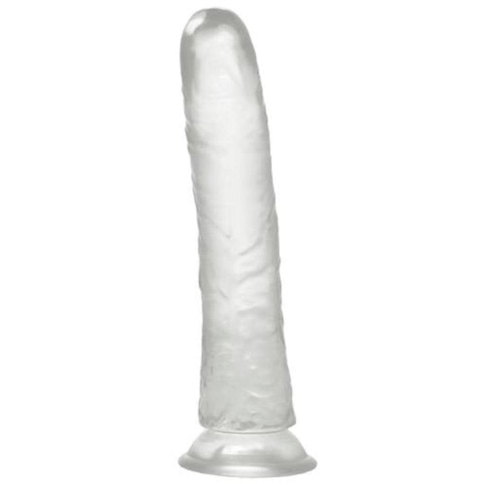 Displaying an image of Clear Dildo Realistic Jelly 7 Inch with lifelike texture and prominent veins for intense sensations.