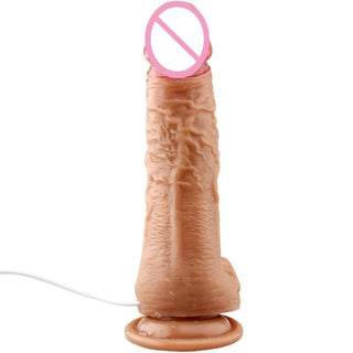 Silicone dildo vibrator with strong suction cup for hands-free play and 4-hour battery life.
