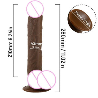 A hygienic and satisfying toy - No Fuss Pussy Impaling 11 Inch Soft Dildo for your pleasure.
