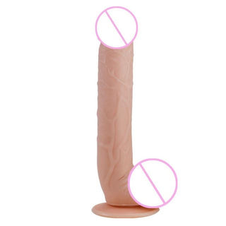 What you see is an image of No Fuss Pussy Impaling 11 Inch Soft Dildo, designed to satisfy deep and dark cravings for orgasmic pleasure.
