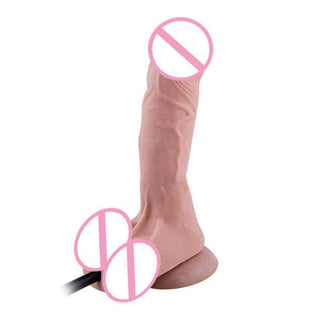 A visual of Blow Me Away Inflatable Dildo, available in flesh or black, offering direct G-spot or prostate stimulation for explosive orgasms.