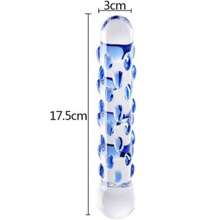 Experience the ribbed-textured Beaded Bliss 7 Inch Double Ended Dildo, perfect for deeper orgasms with its 7-inch size and 1.2-inch width.