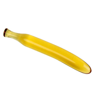 Check out an image of Banana Dildo Cute and Sexy Glass, a yellow glass dildo shaped like a banana for unique sensations.
