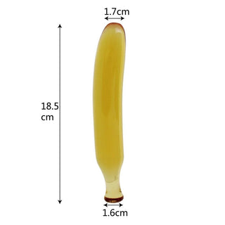 What you see is an image of Banana Dildo Cute and Sexy Glass, a sleek and satisfying toy for your carnal adventures.