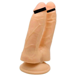 Displaying an image of Ass and Pussy Stuffing Double Penetration dildo with twin rubber cocks for double the pleasure.