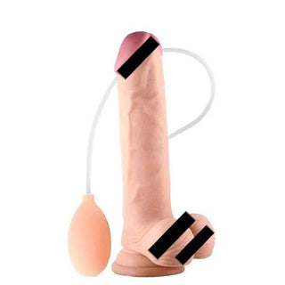 Squirting dildo with suction cup, 7.9 inch, realistic vibes, made from TPE material