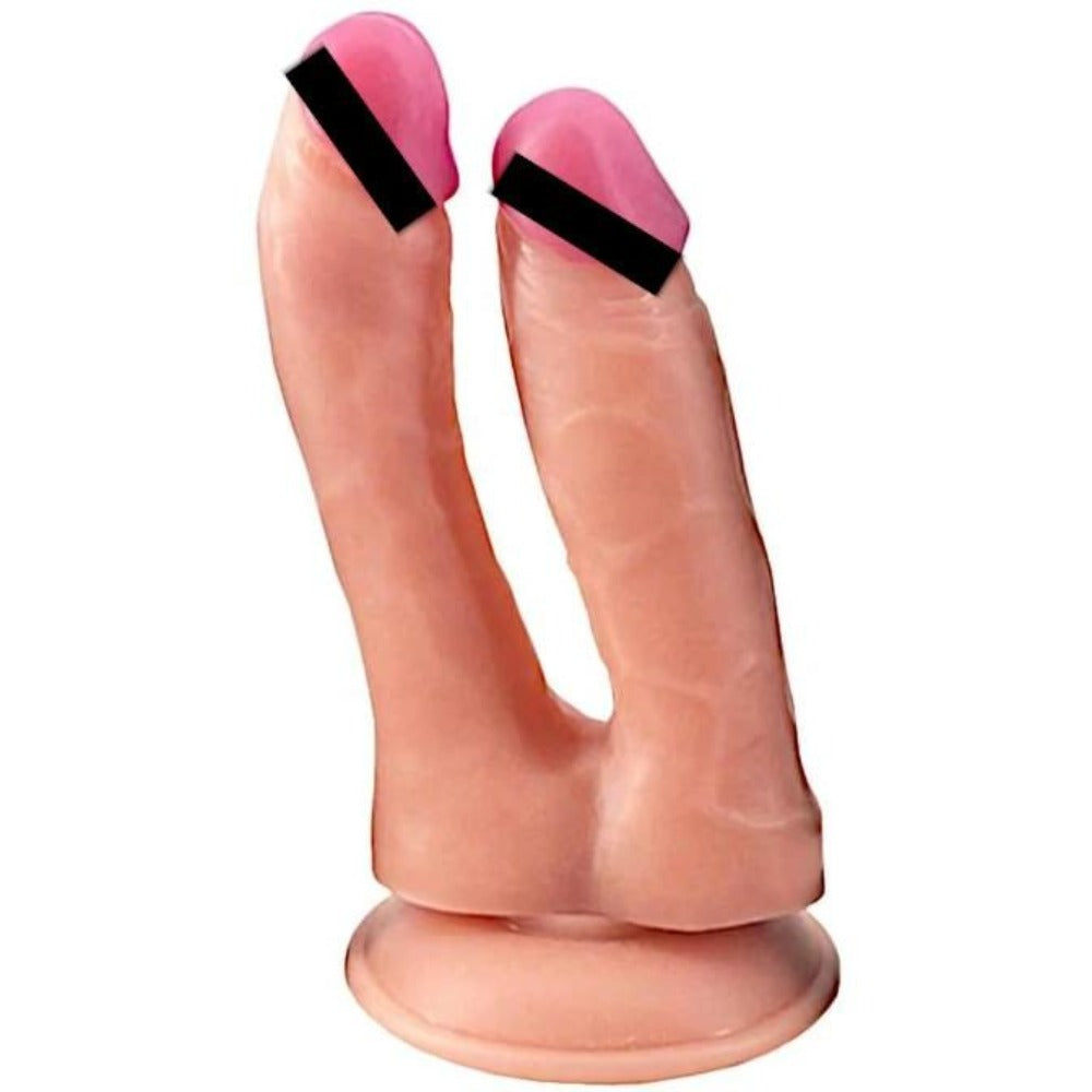 This is an image of Personal Happy Time Double Penetration Dildo with two realistic dildos.