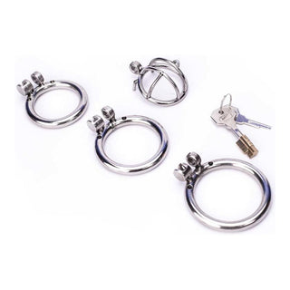 Take a look at an image of the rigid stainless steel cage for ultimate security in chastity play.