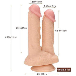 This is an image of the 8.27-inch double dildo, featuring two insertable shafts with dimensions perfect for fulfilling your thrusting fantasies.