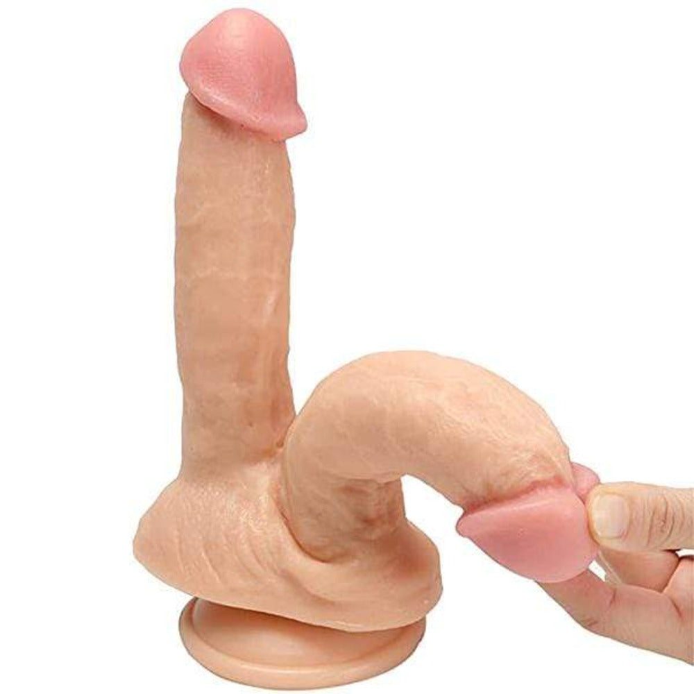 An image showcasing the sturdy suction cup base of the double dildo, allowing versatile positions for a mind-blowing experience.