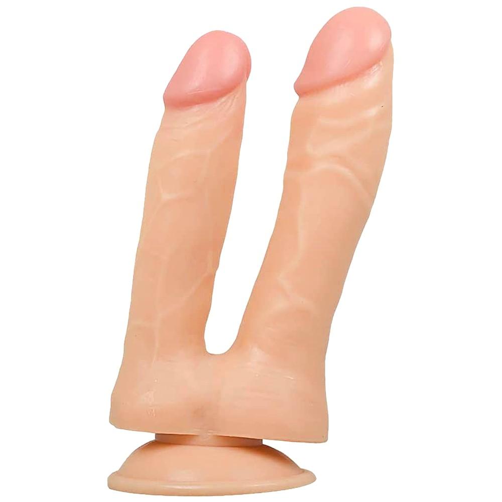 Soft material double dildo conforming to natural body curves, 5.7 inches long and 1.6 inches wide, image of Awesome Orgasmic Fun 5.7 - 6.1 Double Sided Dildo.
