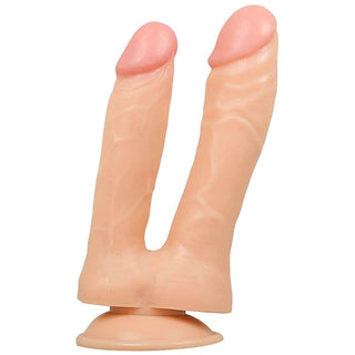 Soft material double dildo conforming to natural body curves, 5.7 inches long and 1.6 inches wide, image of Awesome Orgasmic Fun 5.7 - 6.1 Double Sided Dildo.