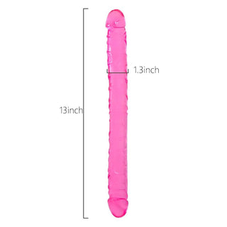 Pictured here is an image of a double ended pink dildo with a U-shaped design, allowing for daring angles and intense orgasmic sensations.