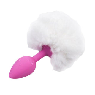 Image of silicone colored tail plug showcasing its 7-inch length and 3.5-inch width in pink and black color options.