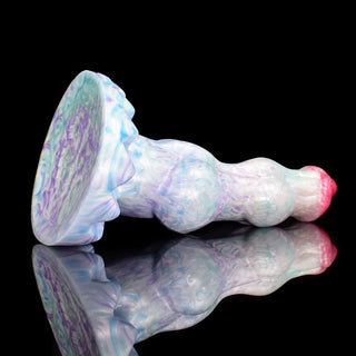 Displaying an image of fantasy dragon dildo in Ice Dragon color with bulges for enhanced sensations.