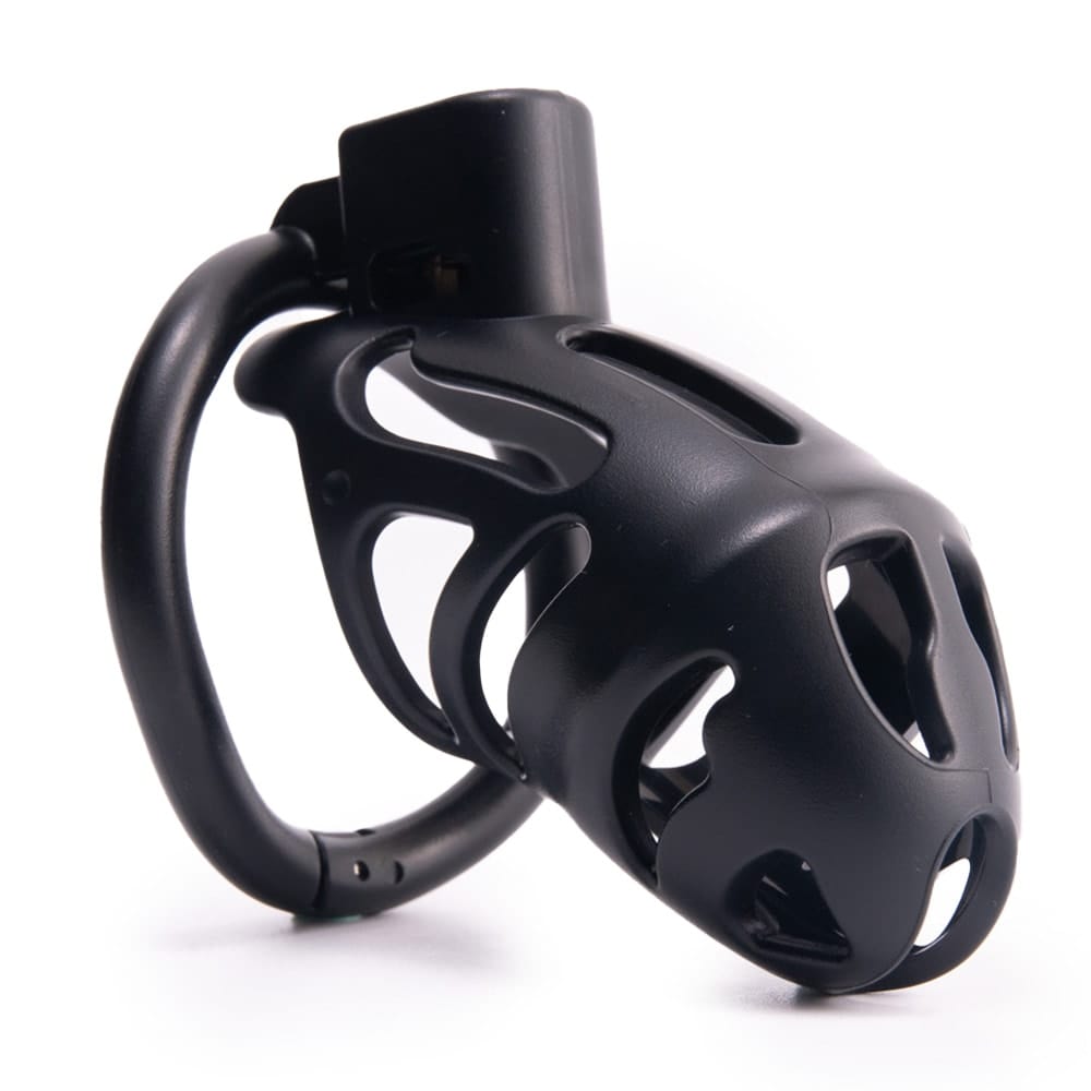 Feast your eyes on an image of Sevanda Ergo Silicone Chastity Device in clear and black colors