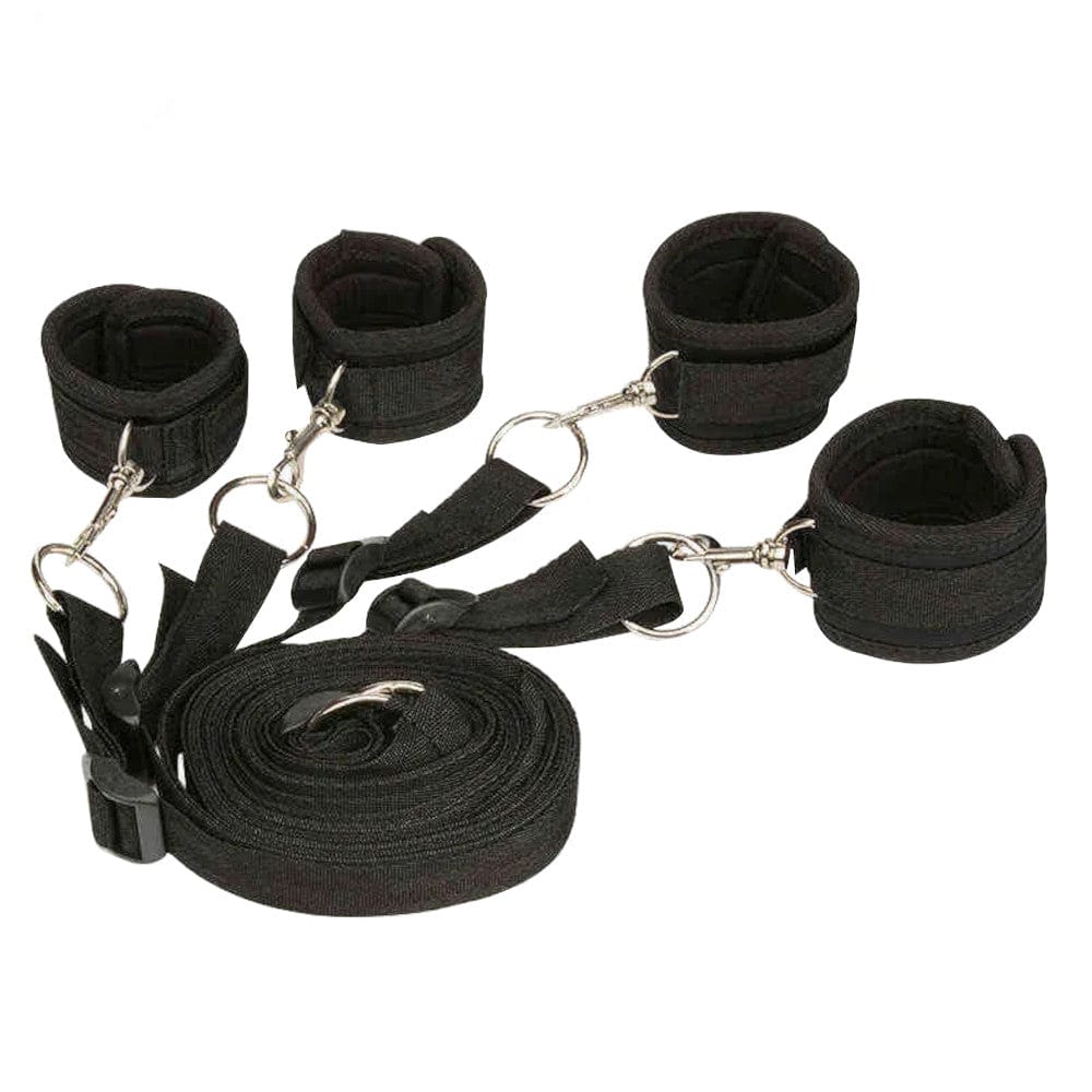 Sadistic 4-Point Bondage Bed Restraints Strap System - Lovegasm