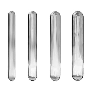 Displaying an image of Elegant Glass Dildo Rod Double, a smooth cylindrical glass wand with rounded ends.