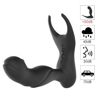 View of the 4.33-inch long Heated Anal Prostate Massager Sex Toy For Men with dual-action design.