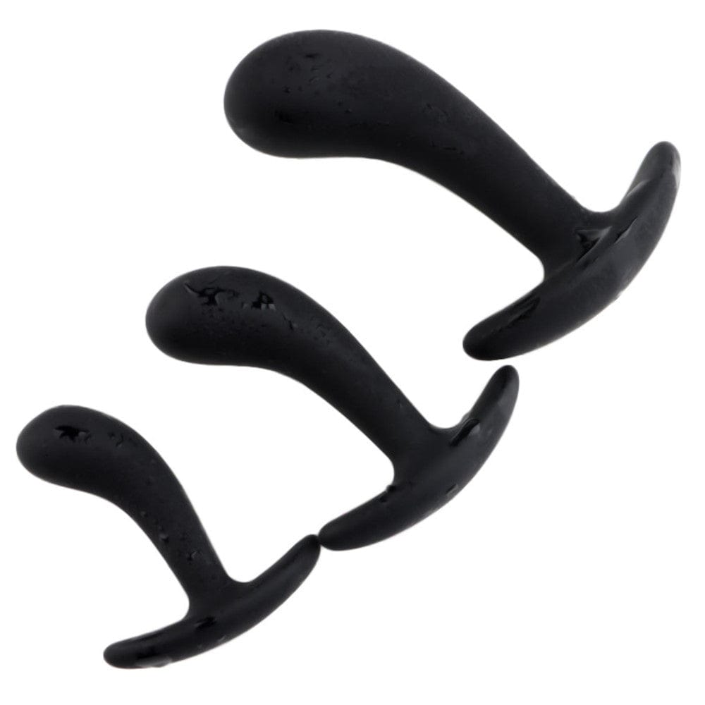 Flared Base Butt Plug Men Silicone Anal Training Kit 3pcs - Lovegasm Flared Base Butt Plug Men Silicone Anal Training Kit 3pcs - Lovegasm
