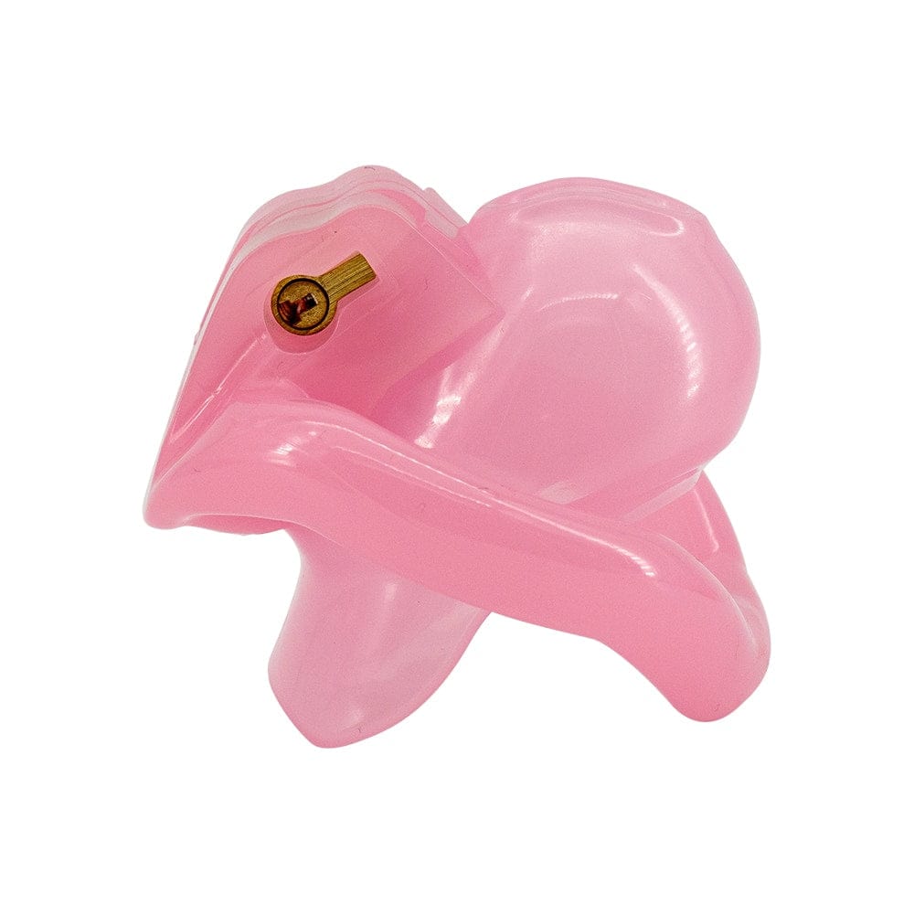 Small Pink Silicone Chastity Cage Holy Trainer V3