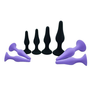 This is an image of Silicone Plug 4pcs Anal Training Kit with sleek silicone finish for comfortable glide.