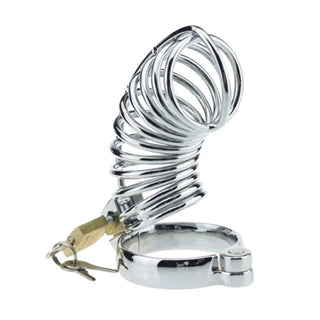 A metal cage for male chastity, crafted from premium stainless steel for ultimate safety and pleasure.