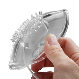 Hands-Free Tit Toy Stimulator Nipple Vibrator Suction Cups measuring 3.35 inches in length and 1.77 inches in width.