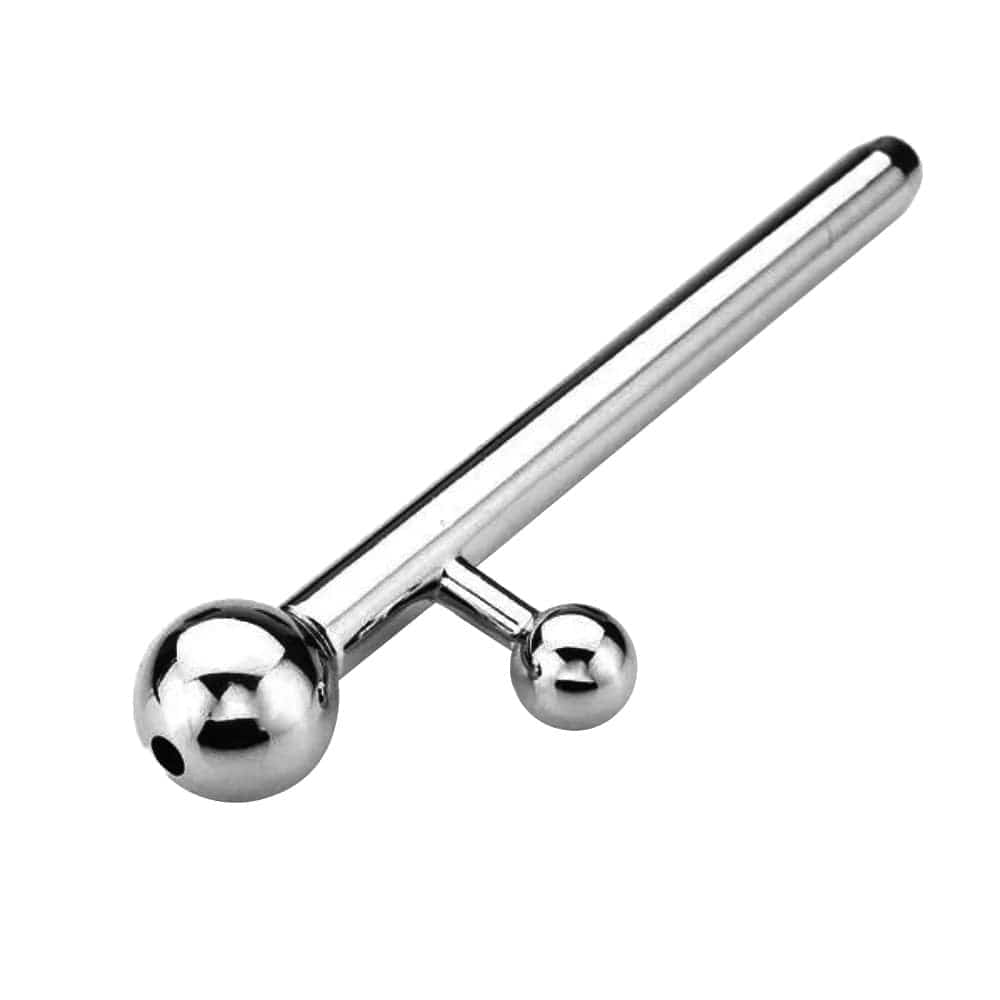Surgical Steel Prince Albert Wand - An image of a sleek, stainless-steel hollow plug with a detachable cap for versatile play.