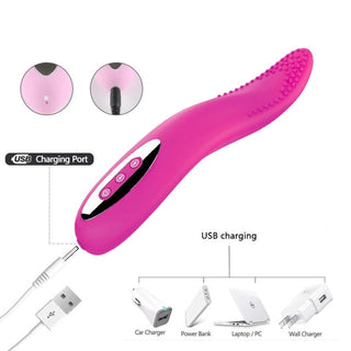 Intimate device with 12 vibration speeds, designed to mimic the sensation of a tongue exploring intimate areas for ultimate pleasure.