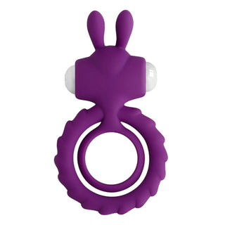 Naughty Bunny Vibrating Cock and Ball Ring in a compact size of 3.46 inches length and 0.94 inches diameter for snug-fitting.