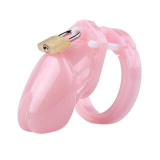 Check out an image of Pink Silicone Sissy Cock Cage with pink color and PC Plastic material.