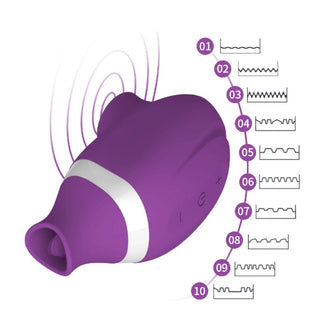 This is an image of a purple tongue vibrator boasting a unique suction feature for heightened pleasure.